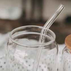 Sugrör i glas 20 cm